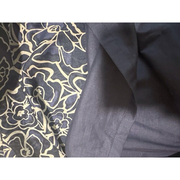 Ann Taylor Dress 14 Navy White Floral Cotton Shift Sleeveless U Neck Ruffles NWT - Picture 14 of 15